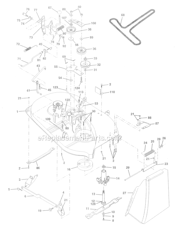 Page J Diagram and Parts List for  Weed Eater Lawn Tractor